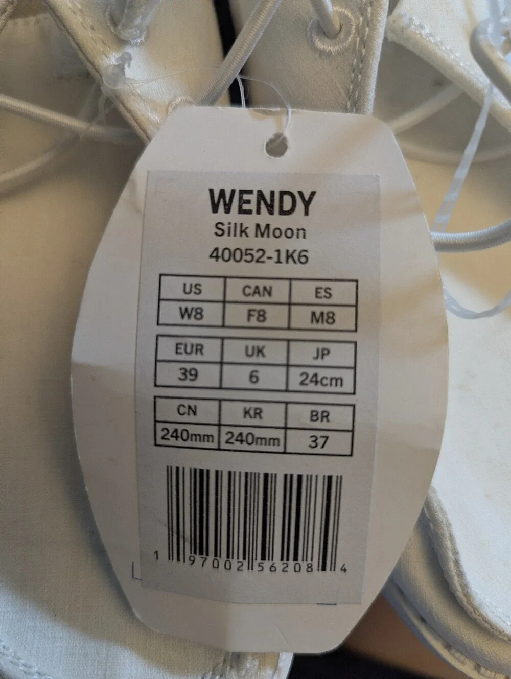 NWT White Hey Dude Wendy Silk Moon Cream Canvas Size W8US Euro 39
